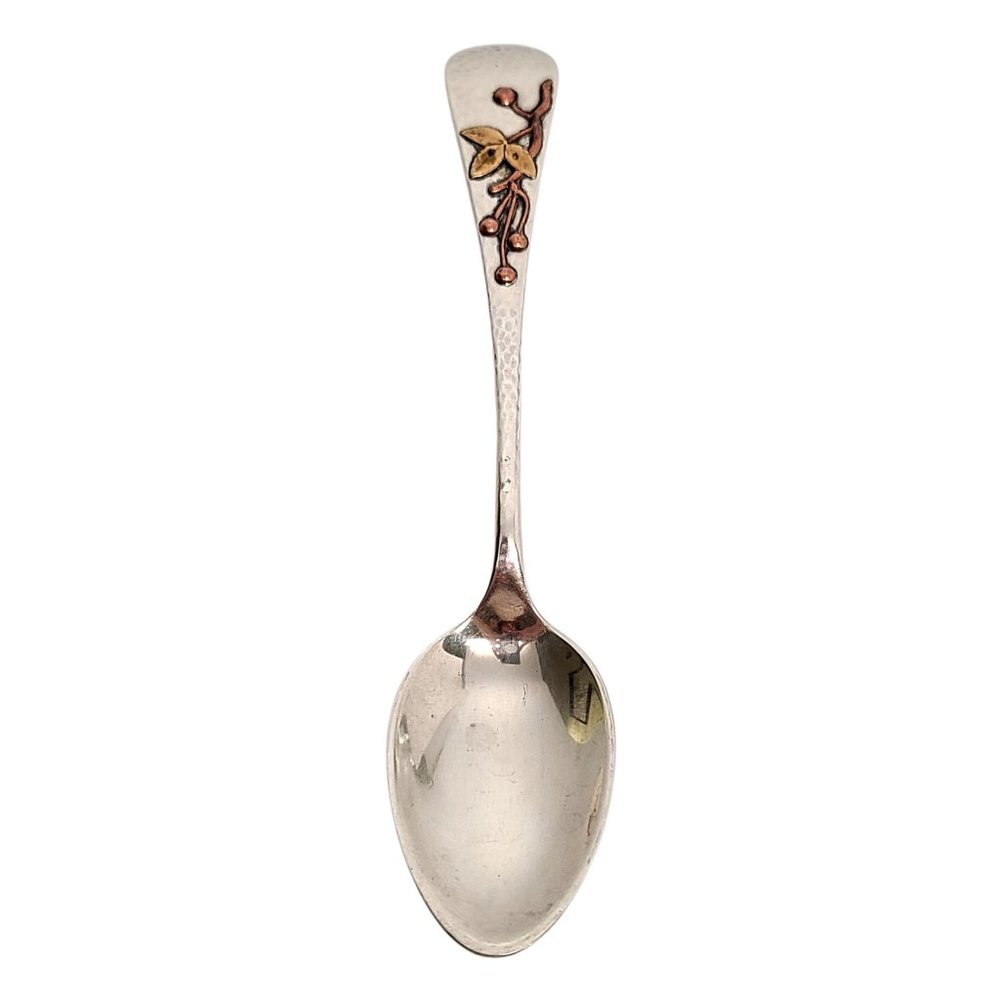 Whiting Sterling Silver Spoon Applied Cherries Teaspoon #11542